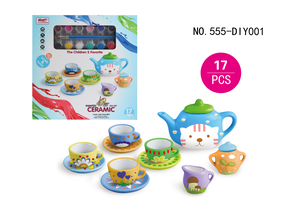 Kit de Pintura de Cerámica para Té, con Pincel de Pintura Acrílica, Kit de Arte Creativo, Juguete Educativo para Niños, para Jugar a Imaginar - Product Image 2