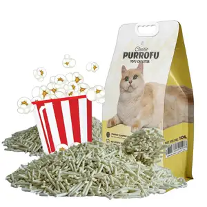 Lider tedarikçisi ücretsiz örnek çevre dostu Tofu kedi çöp kokulu yıkanabilir kedi kumu