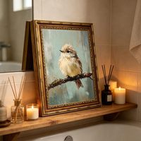 Tableau mural vintage en toile avec cadre doré, motif moineau, décoration d'intérieur, échantillons OEM ODM prêts en moins d'une journée
