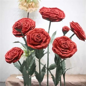 Giant <b>Red</b> Rose Flowers Set Wedding Artificial Flower Arrangement Large Romantic Rose Floral Props Handmade <b>Paper</b> Flower - Product Image 1