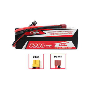 Cnhl Hoge Ontlading Racing Serie 5200Mah 7.4V 2S 100C Lipo Batterij Hard Case Met Deans Plug Voor rc Truggy - Product Image 3
