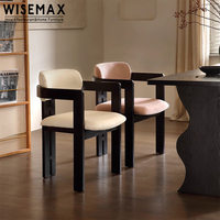 WISEMAX FURNITURE Chaises de salle à manger élégantes et minimalistes en bois, structure en bois massif, tissu en velours, chaises individuelles de loisirs pour salle à manger