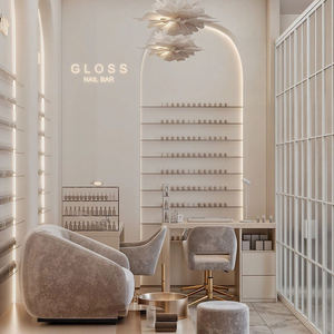 Luxury Salon Interior Design Custom <b>LED</b> <b>Mirror</b> Display Shelving | High Quality Durable Eco-Friendly Turnkey Salon Fit-Out - Product Image 2