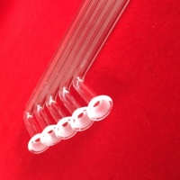Connecteur de laboratoire personnalisé en quartz, tube en verre de quartz transparent avec joint conique effilé