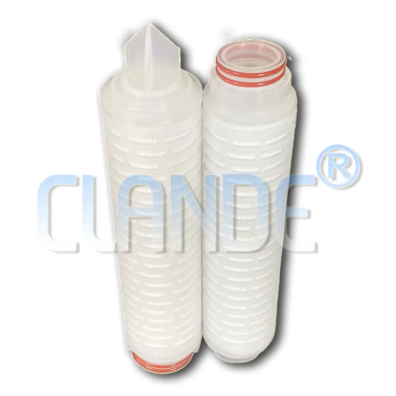 0.2 Micron Polypropylene 226 End Caps Pleated Filter Cartridge For Water Wine Sparkling Juices Beverages Filtration