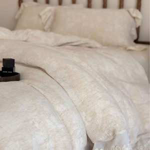 Set di Biancheria da <span class=keywords><strong>Letto</strong></span> in Cotone e Lino Stile <span class=keywords><strong>Francese</strong></span>, <span class=keywords><strong>Lenzuola</strong></span> di Lusso Vintage con Bordi in Pizzo e Ricami Jacquard - Product Image 3
