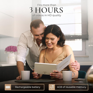 Livre vidéo en lin, cadeau <span class=keywords><strong>de</strong></span> mariage, écran 7 pouces, résolution 1024x600, joue des vidéos MP4/MPEG, <span class=keywords><strong>photos</strong></span>, mémoire 4 Go, rechargeable, pour les couples - Product Image 2