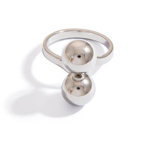 Stainless Steel Ball <b>Ring</b> 18K Gold Plated Geometric Design Unisex Fashion <b>Ring</b> Index Finger Jewelry Gift - Product Image 5
