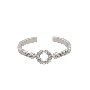 O-Shaped Ring For Women Minimalist Open Design Pave Setting Geometric Lock Shape Index Finger Fashion Jewelry Gift - Product Image 5