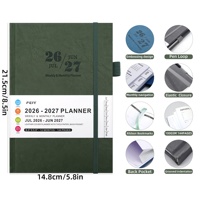 Agenda annuel durable 26-27, carnet portable à couverture rigide, journal personnalisé pour le bureau, l'école, les affaires