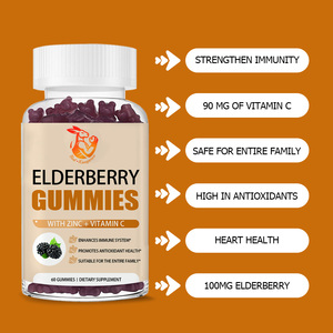 Gomitas de Saúco con Zinc y Vitamina C, Favorecen la Salud Antioxidante, Mejoran el Sistema Inmunológico, Aptas para Toda la Familia - Product Image 2