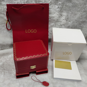 Wholesale Luxury <b>Red</b> Brand Watch Box Set Complete Watch Packaging with Gift Bag Card & Certificate Custom Logo Watch Gift Box - Product Image 2