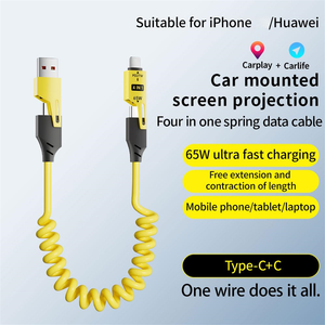 <span class=keywords><strong>Cable</strong></span> de Carga Rápida 4 en 1, 1.2m, Tipo-C, 65W 27W, USB-C PD, <span class=keywords><strong>Cable</strong></span> Retráctil Enrollado para iPhone y <span class=keywords><strong>Samsung</strong></span> - Product Image 3