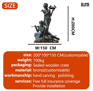 Scultura in bronzo a grandezza naturale di un ragazzo e una ragazza accanto al lago, per la decorazione di cortili esterni - Product Image 2