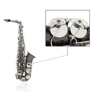 <span class=keywords><strong>COLLECTION</strong></span> LEVEL <span class=keywords><strong>Saxophone</strong></span> Alto E corps en laiton plat Clés en coquille d'ormeau sculpté Instrument à vent <span class=keywords><strong>saxophone</strong></span> nickelé noir - Product Image 2
