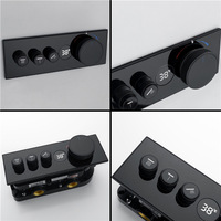Système de douche musical LED encastré noir mat WEIHAO avec haut-parleur et affichage numérique de la température, modèle WH-QL-01 noir mat