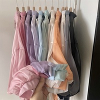 Chemisiers en mousseline de soie Transparent chemise boutonnée vêtements de soleil Transparent cache maillot Kimono Cardigan