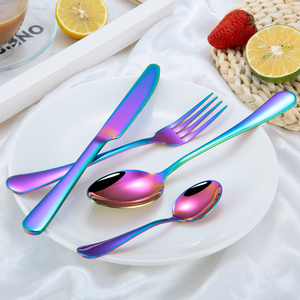 Thân Thiện Với Môi Thép Không Gỉ Flatware Set Cho Nhà Hàng Bên Vàng Kim Loại Dao Năm-Thìa Dĩa Dao Với Gương Đánh Bóng - Product Image 3