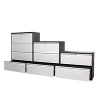 Armoire de classement large en métal pour bureau à domicile, meuble de rangement en acier à tiroirs latéraux suspendus avec serrure
