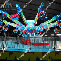 Manège à sensations fortes Crazy Flying pour 24 personnes, avec rotation et saut, lumières LED RGB et musique, attraction de parc d'attractions