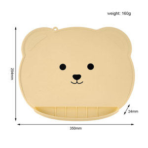 Placemat de silicona para bebé con diseño de oso de dibujos animados, 350 mm x 294 mm, aislante del calor para alimentación de niños pequeños - Product Image 1