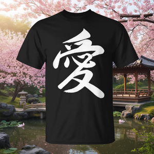 Camiseta con Caligrafía China, Negra, Unisex, Cuello Redondo, Manga Corta, Promocional - Product Image 3