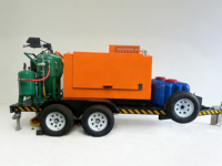 Machine de sablage mobile sans poussière DB800 montée sur remorque avec compresseur d'air diesel pour le nettoyage sur site