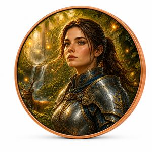Pièce commémorative Valiant Legacy - Pièce de collection en cuivre de 40 mm représentant un guerrier - Pièce d'art avec déesse héroïque pour cadeau et décoration - Product Image 6