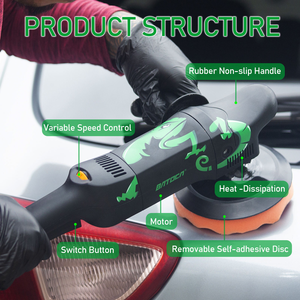 Pulidora de Autos Profesional en Oferta, 110v/220v, Pulidora Eléctrica para Autos, Kit de Equipos para Detallado de Autos, Pulido de Ruedas - Product Image 2