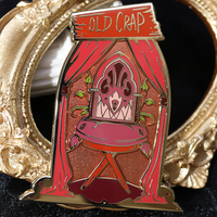 Pin Kerah Transparan Berlapis Emas Kuningan Kustom yang Dipersonalisasi dengan Logo Desain Kustom, Pin Enamel Keras, dan Cetakan Kartun