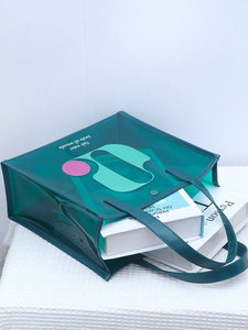 Bolso de Mano de Gran Capacidad para Mujer, Bolso de Compras de PVC y PU, Bolso de Playa Impermeable de PVC con Logotipo Grabado para Actividades al Aire Libre - Product Image 4