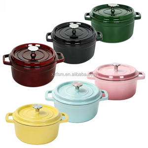 Dropshipping Enameled Cast Iron Cookware Set Casseroles Dutch Oven Cocotte <strong>Mussel</strong> <strong>Pot</strong> With Double Handle - Product Image 6