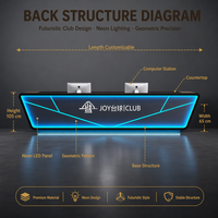 Comptoir de caisse et de réception moderne de style industriel et de luxe léger pour club de billard, hôtel, bar, cybercafé, salle de sport, lounge chicha