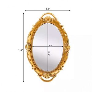 High Quality Wedding Home Decor Round Gold <b>Mirror</b> <b>Vanity</b> Tray Serving Tray for Room Decor Oval Antique Serving <b>Makeup</b> Organizer - Product Image 3