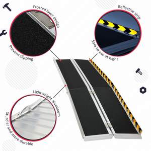 Rampes de seuil antidérapantes portables et pliables pour marches, légères avec poignée pour escaliers domestiques, portes et trottoirs, capacité 600 lbs - Product Image 3