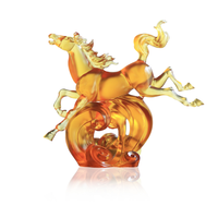 Adorno de Cristal con Forma de Caballo, el Caballo Galopante Simboliza la Determinación de Avanzar, Adecuado para Colocar en la Oficina