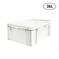 Organisateur de rangement Plafarm Ivory 26L, boîte de rangement moderne hermétique pour vêtements de bébé, grande boîte de rangement empilable en plastique pour la chambre d'enfant