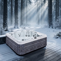 Bain à remous carré extérieur pour 5 personnes, baignoire spa en acrylique