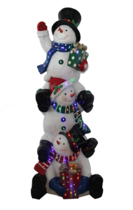 Tres Muñecos de Nieve Apilados con Luces LED - Product Image 2
