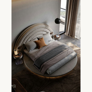 Camas Tapizadas con Cabecera Alta a Precio Económico, Camas Dobles, Queen, King Size, Muebles de Dormitorio de Lujo para Hotel, Cama Redonda con Almacenamiento - Product Image 4
