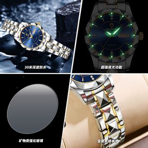 Binbond Women's Quartz Watch Blue Dial Stainless Steel Band Date Week Display Waterproof Fashion Business Style - Product Image 4