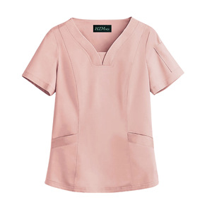 Women Medical Scrub Tops V-Neck Short Sleeve Moisture Wicking Lightweight Uniforms For Nursing Hospital Work Clothes - Product Image 3