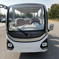 NOUVEAU Véhicule Touristique Électrique Vert Clair à 11 Places, Alimenté par Batterie, Bus Navette et Voiturette de Golf, Moteur 4kW, Batterie 72V