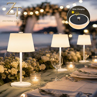 Lampe de table LED solaire sans fil moderne pour jardin, rechargeable, étanche, à intensité variable par toucher