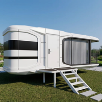 Maison capsule spatiale préfabriquée moderne, maison mobile modulaire en acier, mini-maison pour chambre d'hôtel, cour