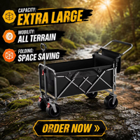 Plateforme de rangement tout-en-un BTYP TC-17, chariot de camping pliable et extensible, chariot à roulettes pour pique-nique en extérieur