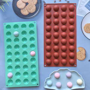 Moule à chocolat 36 trous en forme d'hémisphère Moule <span class=keywords><strong>demi</strong></span>-boule Silicone Chocolat Gâteau Mousse <span class=keywords><strong>Dessert</strong></span> Cuisson Pâtisserie Ustensiles de cuisson - Product Image 2