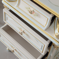 Belle fleur de style européen décorée à la main meubles en bois massif avec miroir coiffeuse avec chaise