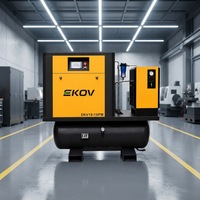 Compresseur d'air industriel à vis silencieux et portable tout-en-un de 7,5 kW, 11 kW, 15 CV à économie d'énergie pour système d'air, sécheur d'air et réservoir
