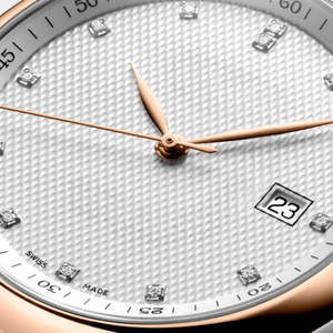 Montre mécanique automatique à index diamantés bicolores avec bracelet en acier inoxydable pour homme Longinesing - Product Image 3